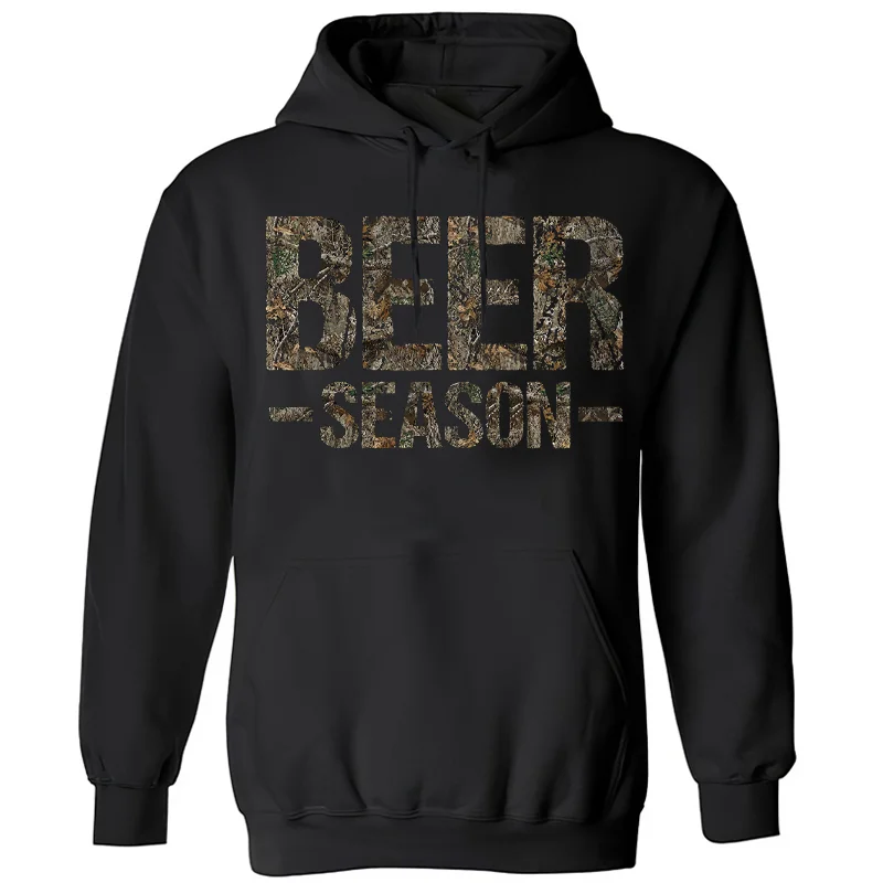 Beer Season Print Simple Men's Letter Hoodies