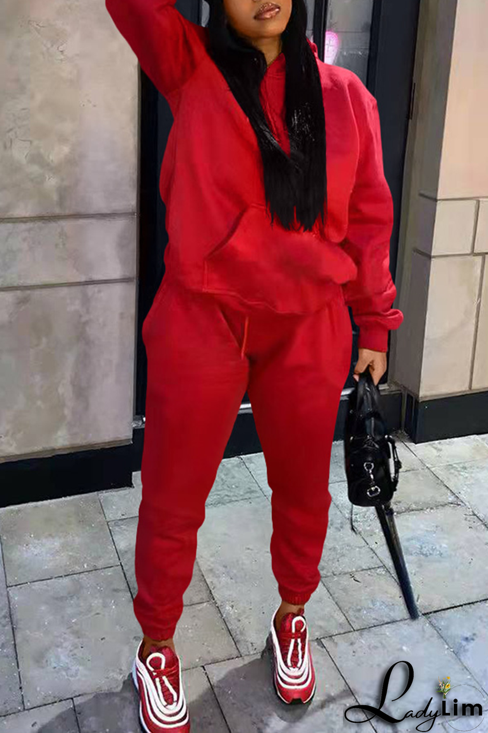 Blue Casual Solid Split Joint Hooded Collar Long Sleeve Two Pieces