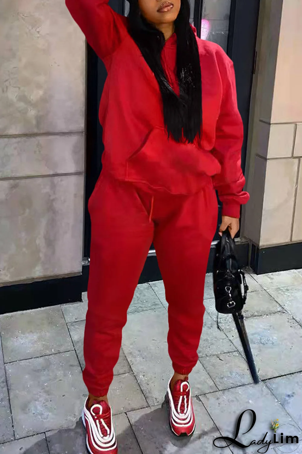 Blue Casual Solid Split Joint Hooded Collar Long Sleeve Two Pieces