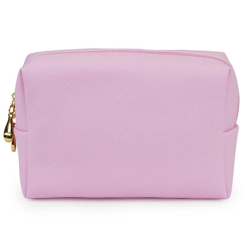 Basic Solid Color Pu Leather Square Makeup Bags