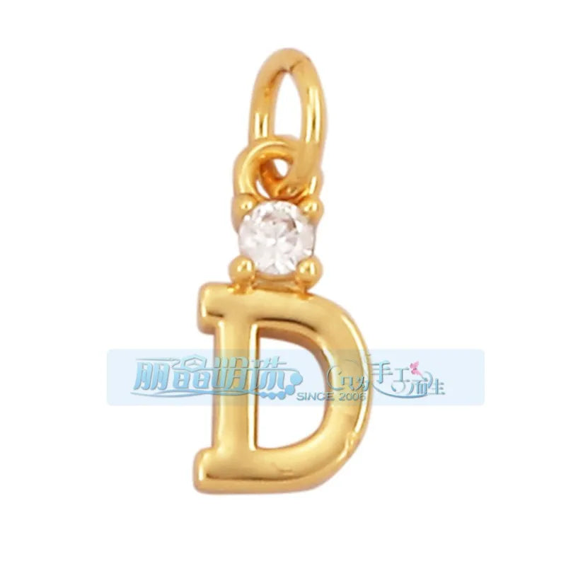 1 Piece 15 * 19mm Hole 5~5.9mm Copper Zircon Letter Heart Shape Pendant Jewelry Accessories