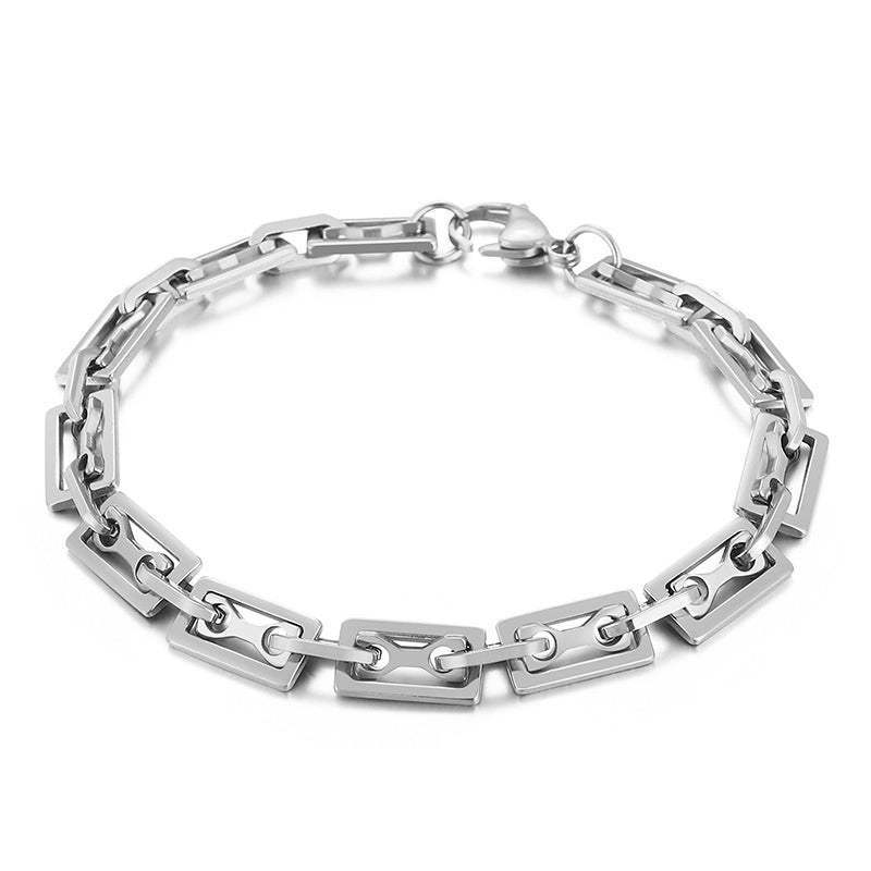 Elegant Geometric Solid Color Titanium Steel 18K Gold Plated Bracelets In Bulk