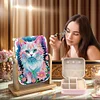 (US Local)DIY Cat Diamond Painting Kit Rotatable Mirror w Diamond Painting Jewelry Box