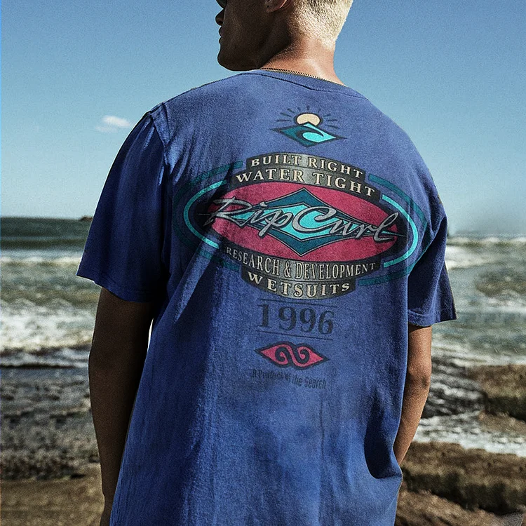 Men's Hawaiian Print Seaside Vacation Casual T-Shirt 3615