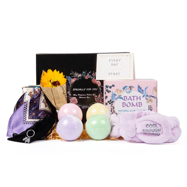 Bath Bombs Set Self-care Spa Gift Box Relax Gifts for Her