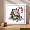 5D DIY Partial Special Shaped Drill Diamond Painting Xmas Candy House Kit With Frame Kit 18x18cm