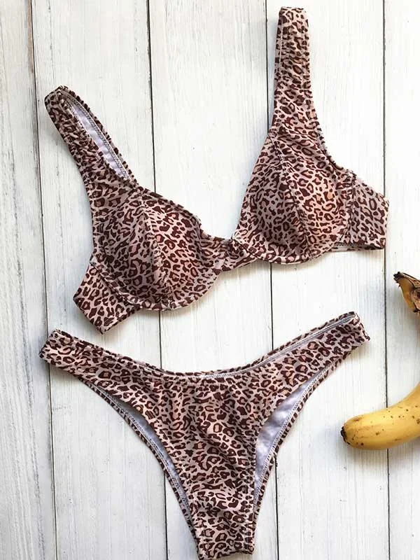 Adjustable Leopard Bikini Swimsuit