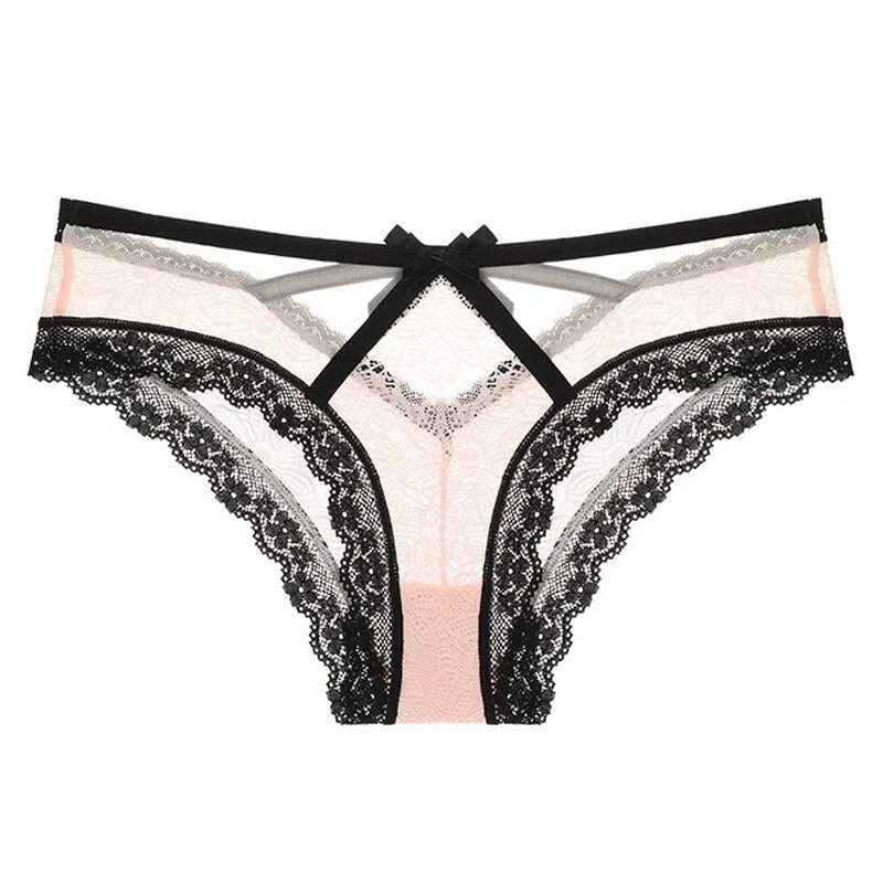 TERMEZY Sexy Transparent Panties Women Lace Low-waist Briefs Hollow Out Underwear FemaleSeamless Intimates G-string Lingerie