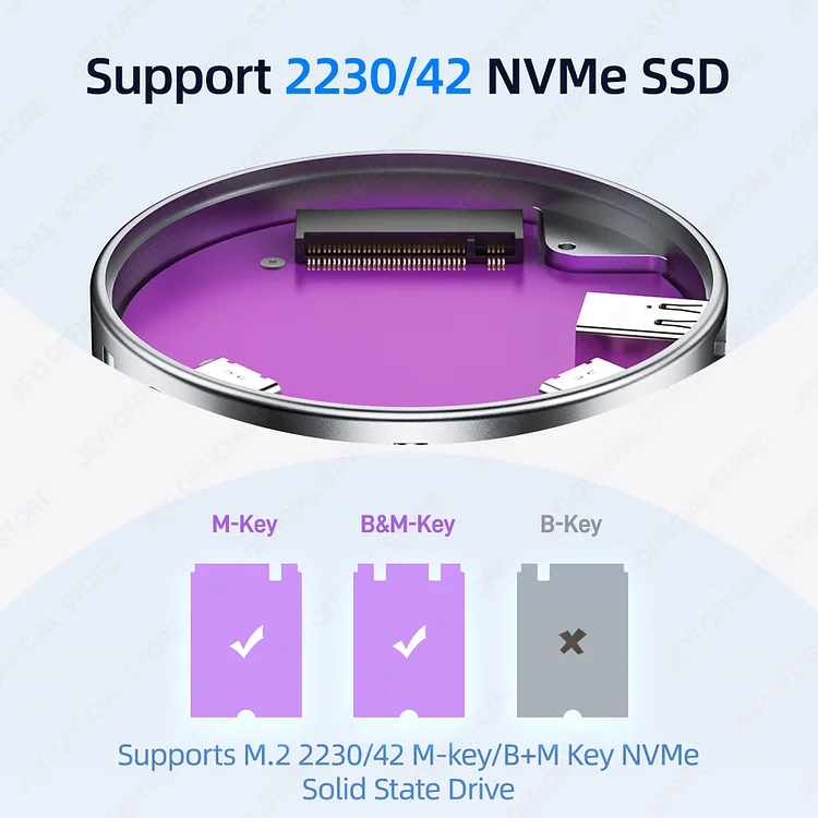 JEYI Magnetic M.2 NVMe 2242/30 SSD Enclosure - Thumbnail 4
