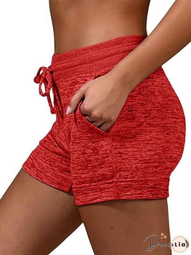 Women's Shorts Cotton Blend Black Red Burgundy Fashion Casual Daily Side Pockets Short Comfort Solid Colored S M L XL 2XL