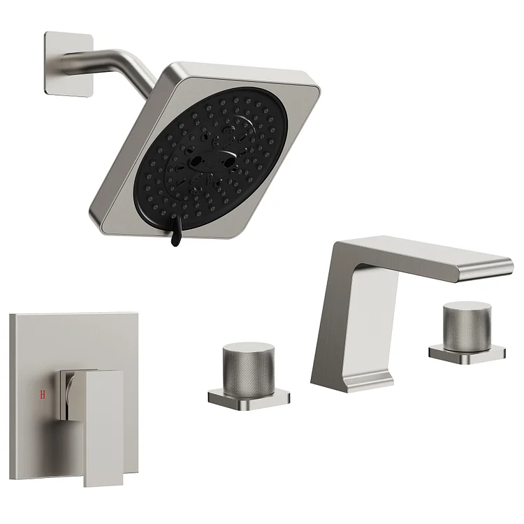 EVERSTEIN 7settings shower head with widespread sink faucet combination ES-1130-1008-NK