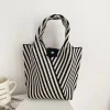 Colorful Stripe Casual Shopping Gift Lunch Handbag