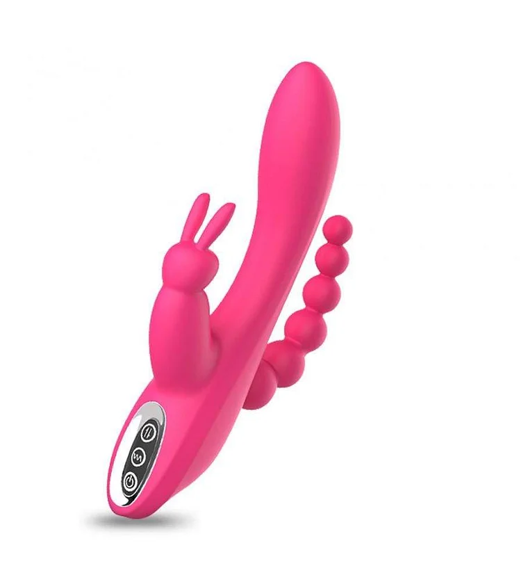 [Free Shipping] 3-in-1 7 Vibrating Modes Rabbit G-Spot Stimulator Anal Dildo Vibrator