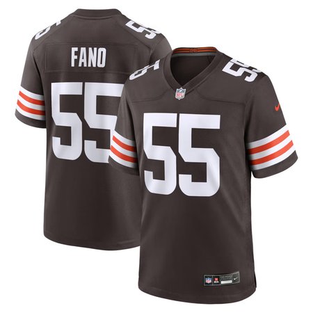 Men's Cleveland Browns #55 Spencer Fano Brown 2026 NFL Draft Game Jersey