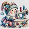 Sewing Machine Gnome - 18CT Stamped Cross Stitch - 30*30cm