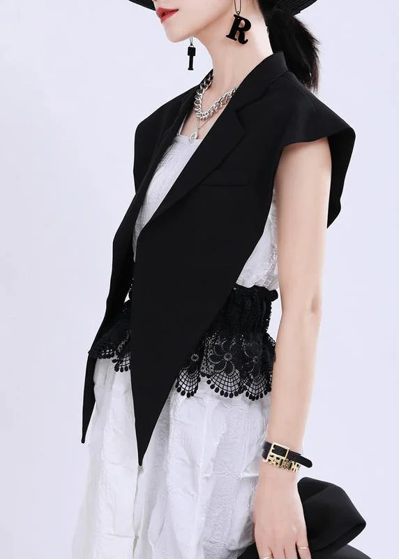 Summer Black jacket with collar and shawl