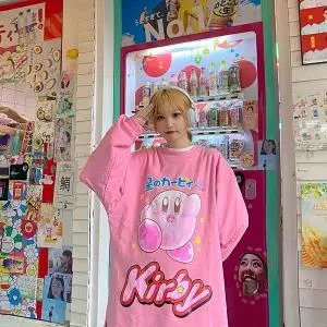 Budgetg Harajuku Pink Hoodie Sweatshirt Spring Korean Women Kawaii Loose Thin Tops Hip Hop Pollover Oversized Hoodies Funny Coats