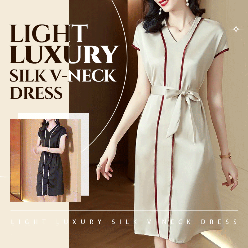 Light Luxury Silk V-neck Dress