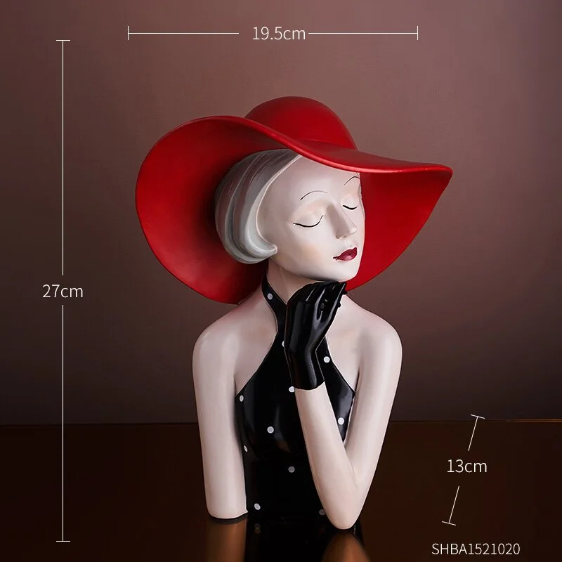 Fashion Girl Sculpture Figure Statue Nordic Home Decoration Living Room Office Countertop Decor Statues for Decor Large Gifts