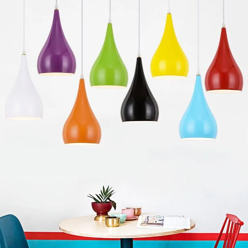 American Style Pendant Lamp Dia 15 *28cm Kitchen Pendant Light Length 85cm Aluminum/ Chrome 7-Colors Dinning Light