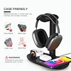 Headphone stand with 15w wireless charger, Suguder 4-in-1 charging station headphone stand for AirPods Max/Pro/2/3 iWatch 9/8/7/6/5/4/3/2/1/SE iPhone 15/ 14/13 /12/11/XS/XR/X for desktop desktop games