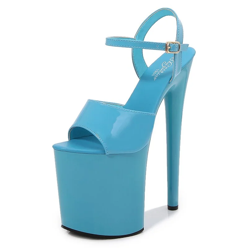 Qengg Walking Show Artifact Model high-heeled Shoes Sandals Thin-heeled 20cm Sexy Black Platform Hate Sky Women Shoes Summer New 2020