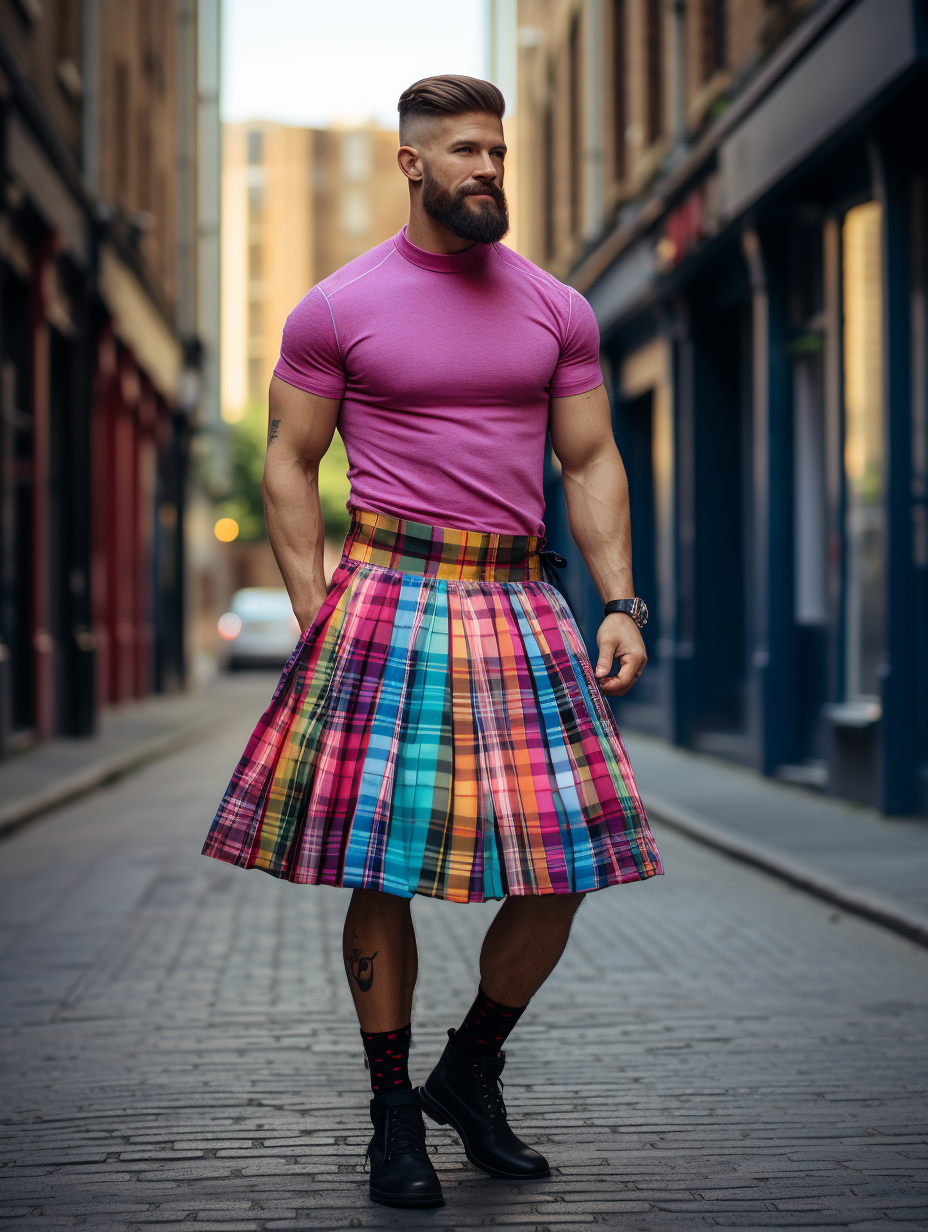 Men's Rainbow Fashion Short Skirt
