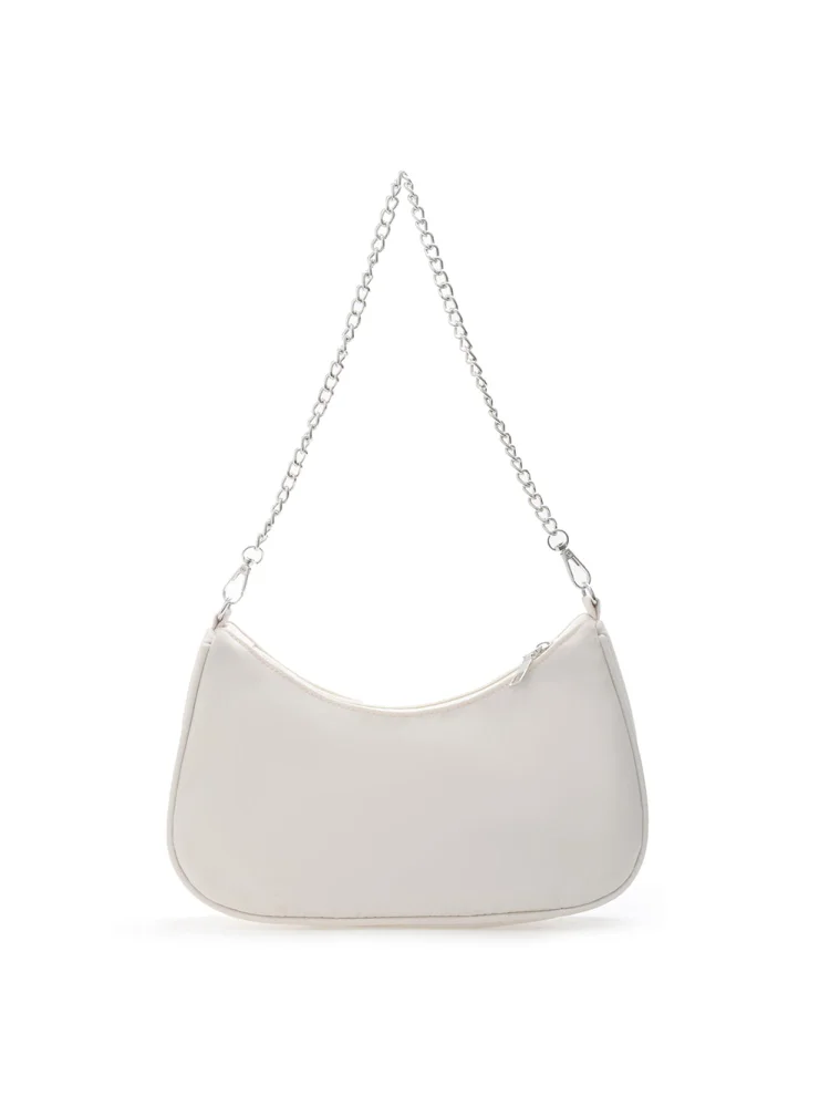 Nylon Shopping Shoulder Bags Casual Chain Fashion Women for Gifts (Beige)