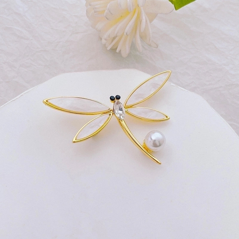 Fashion Pin Flower Alloy Plating Inlay Artificial Gemstones Pearl Women’S Brooches