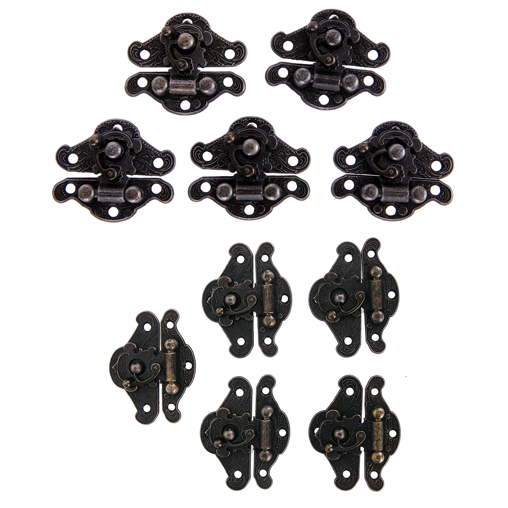 

5 Pairs Antique Bronze Hasps Latches for Jewelry Box Drawer, 39*49mm, 501 Original