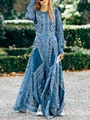 Split-Joint Irregular Clipping Long Sleeves Bohemia Maxi Dresses