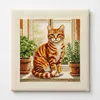 Cat Partial Bead Embroidery Kit 11CT Pre-Printed Bead Cross stitch 36*36CM tapestrymarket