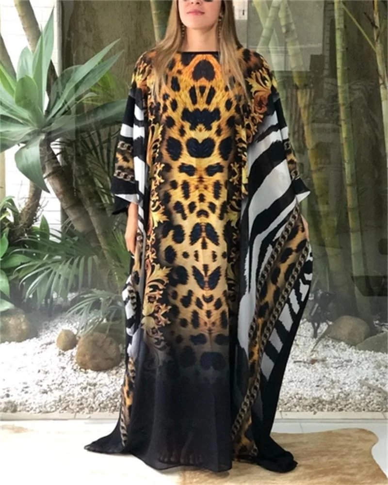 Kaftan Print Loose Maxi Dress