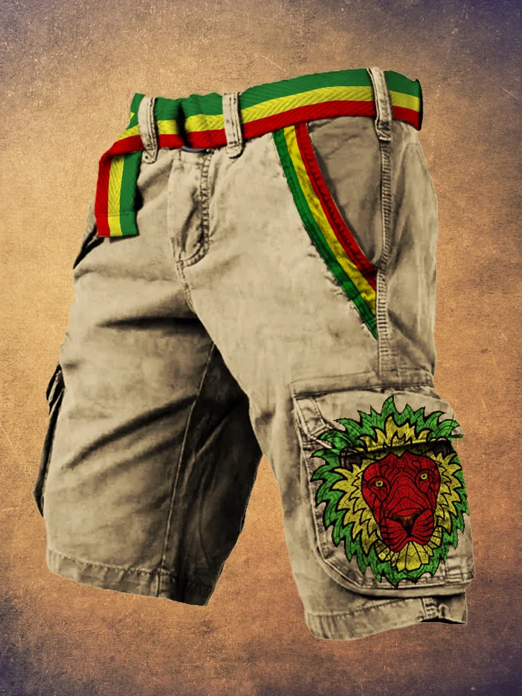 Comstylish Rasta Lion Reggae Art Men's Work Short