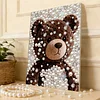 DIY Pearl Painting Brown Bear for Home Decor with Frame(30x40cm)