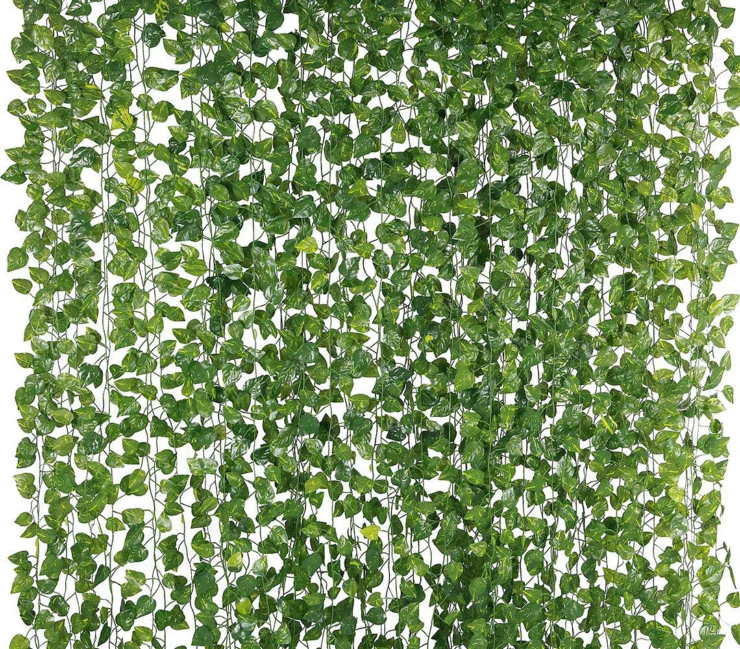 78-Ft 12 Pack Silk Artificial Ivy Vines Leaf Garland Plants Hanging Wedding Garland Fake Foliage Flowers Home Kitchen Garden Office Wedding Wall Decor