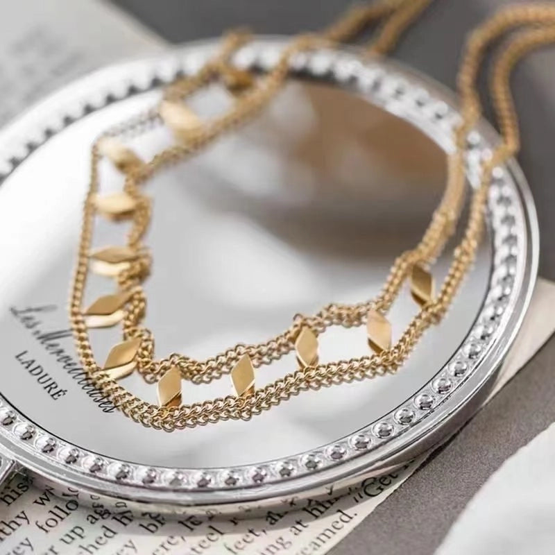 Casual Minimalist Rhombus Titanium Steel Choker