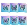 6pcs/set DIY Butterfly Special Shape Diamond Painting Greeting Card Kit(Blue)