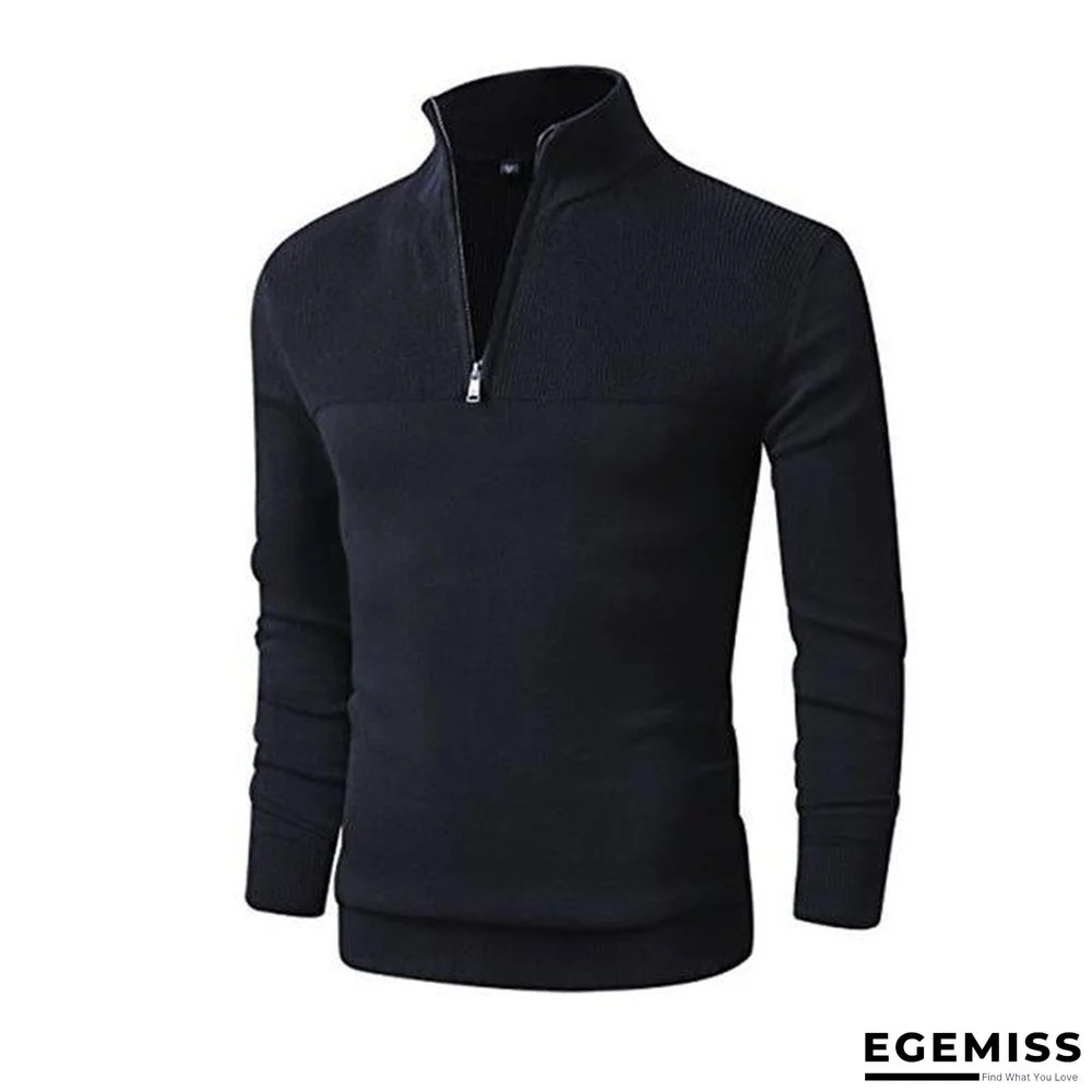 Men Pollovers Sweater Casual Pull Knitted Pullovers Zipper turtleneck Long Sleeve Knitwear Sweater | EGEMISS