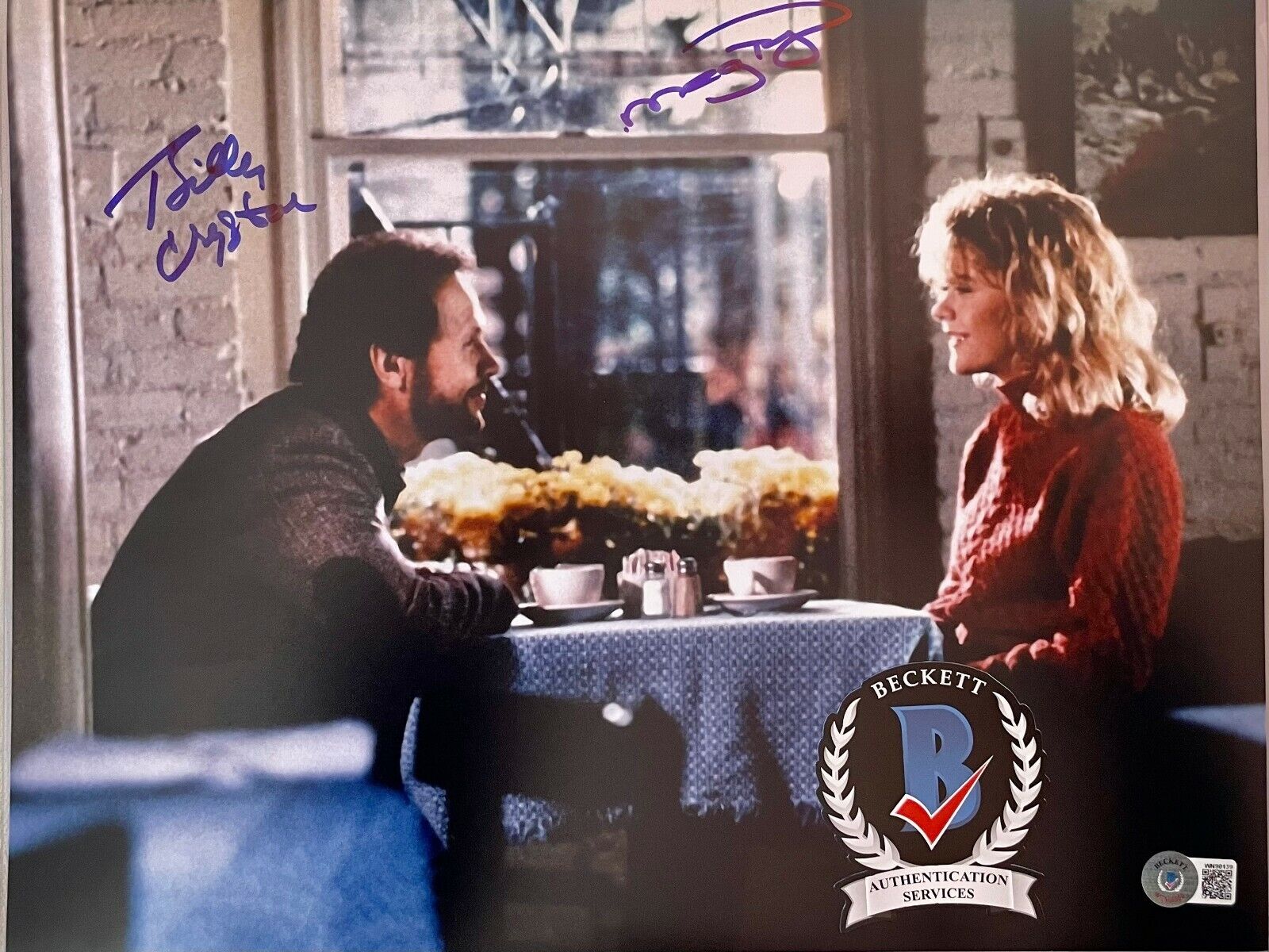 Billy Crystal & Meg Ryan Original 11X14 Autographed Photo Poster painting w/Beckett COA