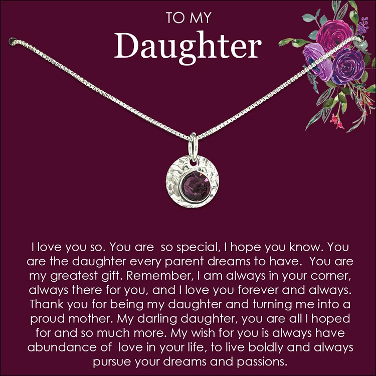 To my Daughter Necklace Mom & Mum for Daughter Birthday Gift (with a card)