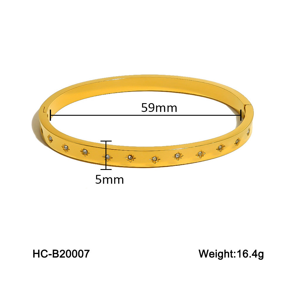 Classic Kajia Couple Titanium Steel Bracelet Fashionable And Versatile Starry Sky Diamond Stainless Steel Ladies Bracelet