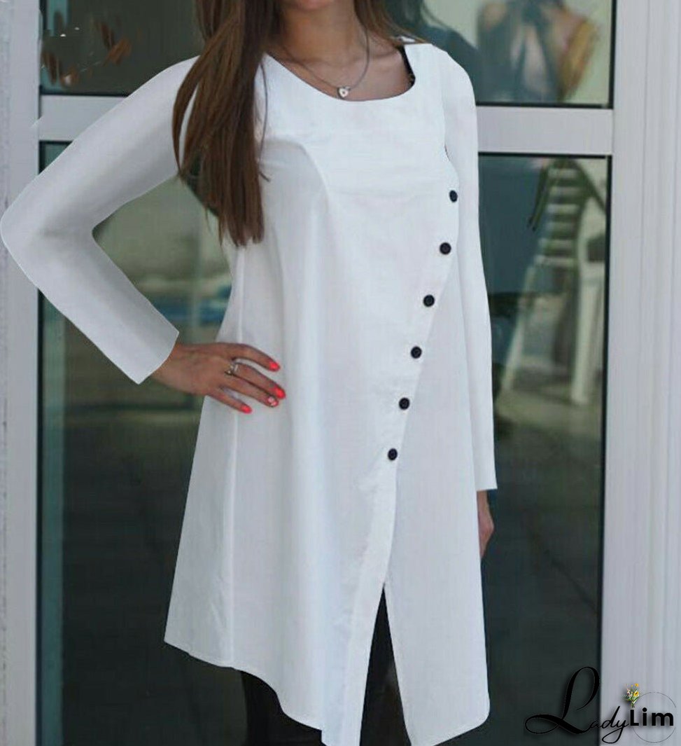 Irregular Casual Mid-Length Blouse Skirt