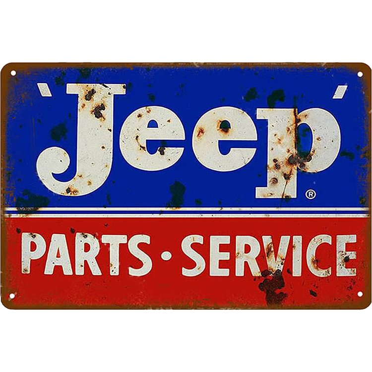 Jeep Parts Service - Vintage Tin Signs/Wooden Signs - 7.9x11.8in & 11.8x15.7in