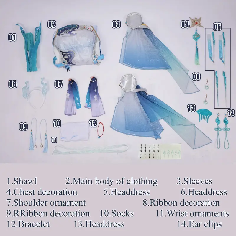 [Wetrose] In Stock Wuthering Waves Qingxiao Dress Game Outfit Cosplay Costume 