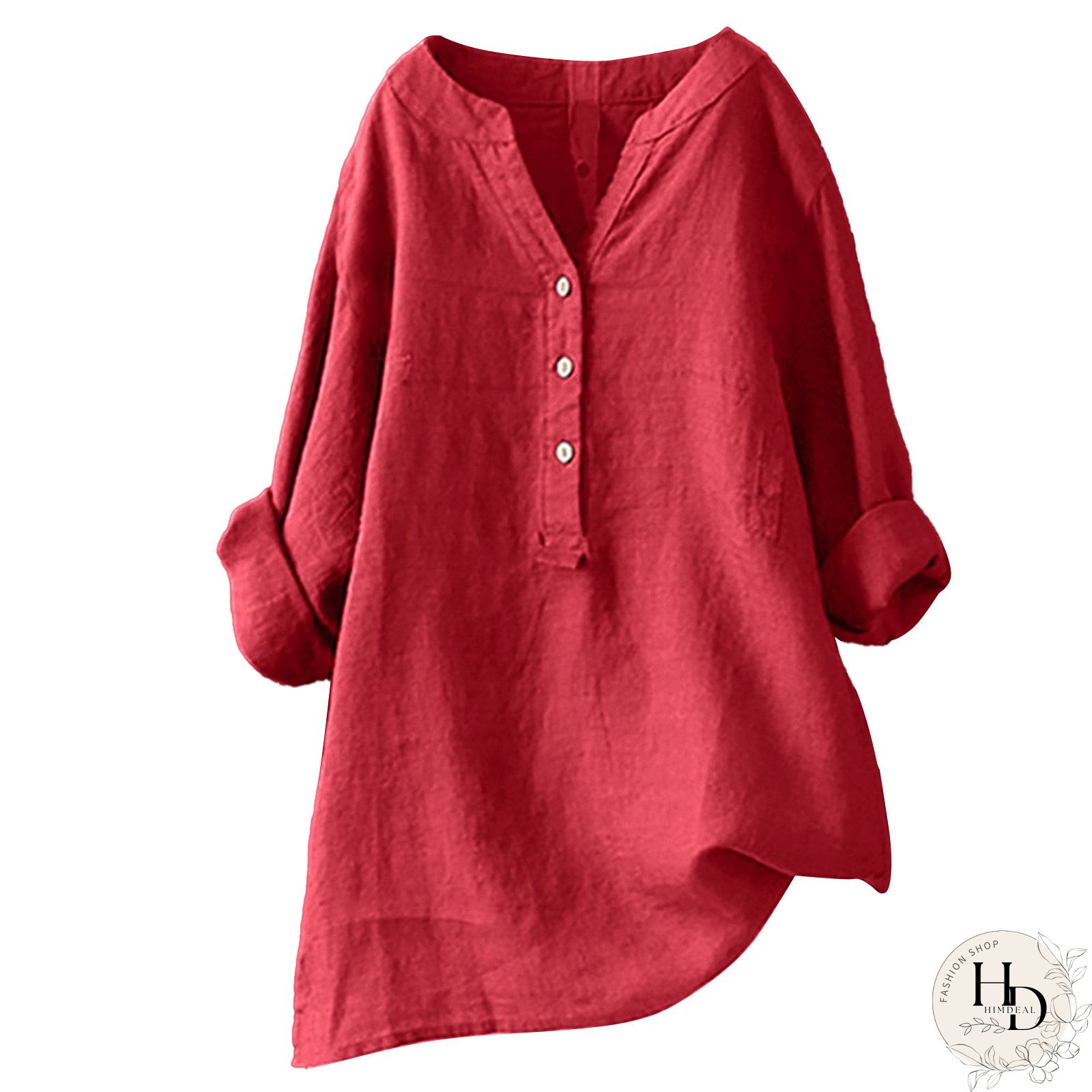 Women Tuxedo Linen Shirt Dress