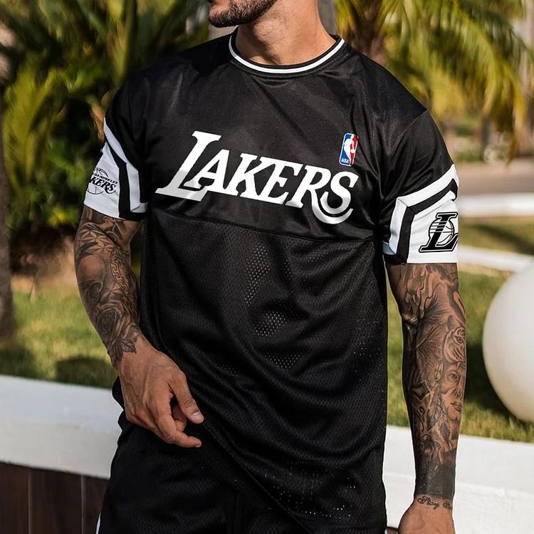 Men's Lakers Athletic Workout T-Shirt 8a58