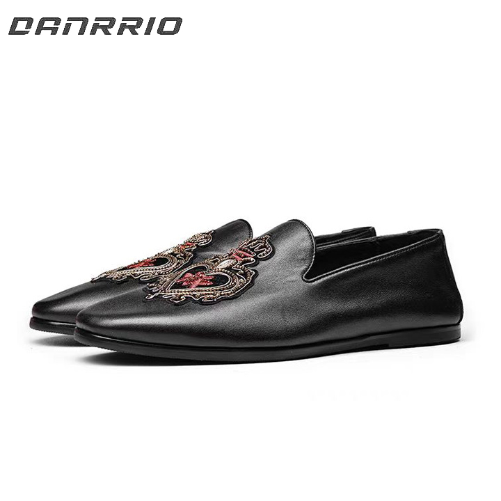 DANRRIO New Style Embroidery Genuine Leather Fashion Loafers Wallet Shoes DANRRIO.COM DANRRIO