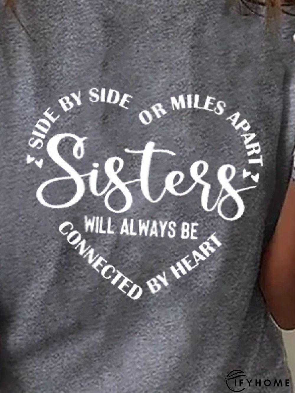 Casual Crew Neck Short Sleeve Loose Text Letters T-Shirt | IFYHOME