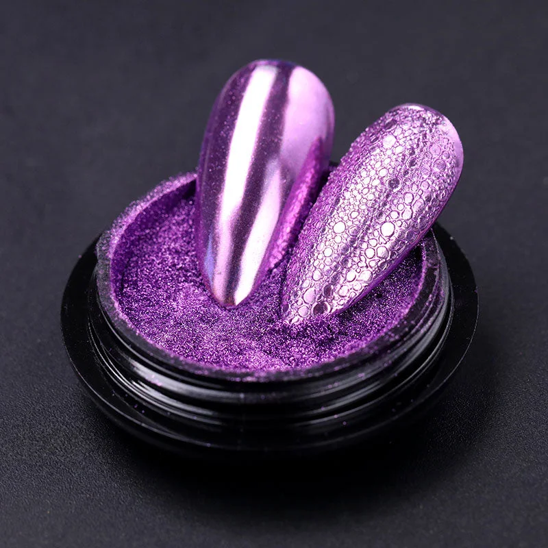 1 Box Rose Sliver Bubble Mirror Powder Metallic Nail Art Glitter iridescent Chrome Dust Sparkling Flakes Pigment Decoration